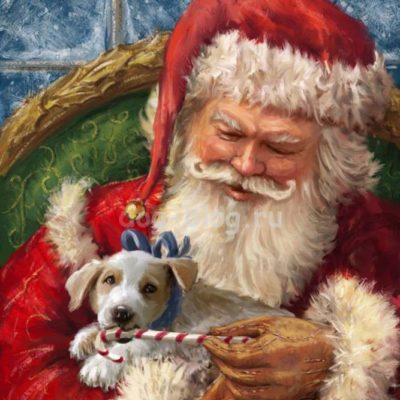 Дед мороз с собакой